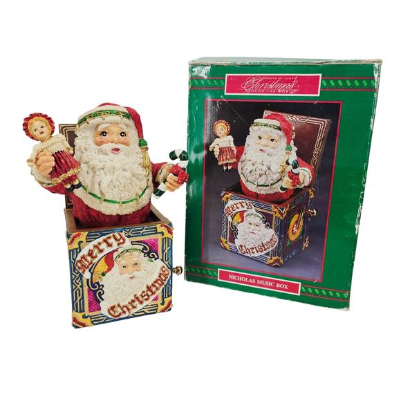 NICHOLAS MUSIC BOX 1994 HOUSE OF LLOYD CHRISTMAS AROUND THE WORLD BOX WORKING - Picture 1 of 9